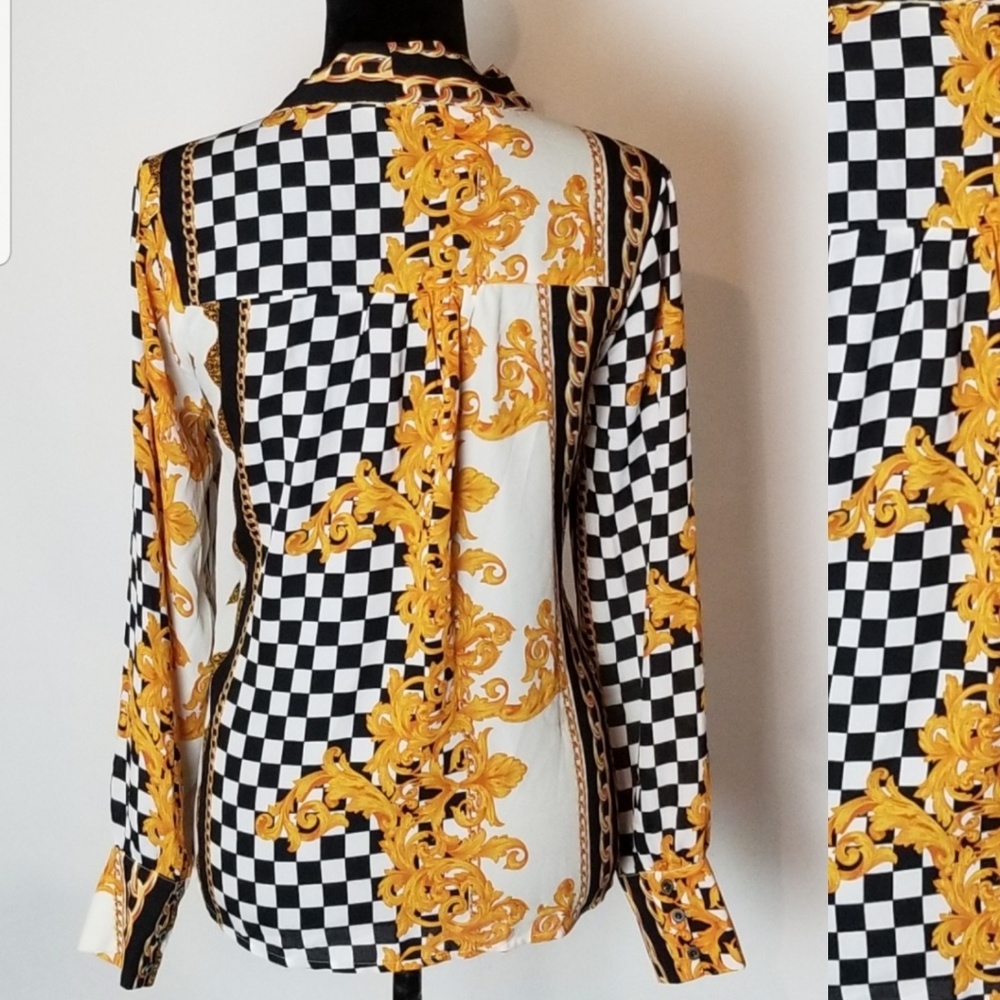 Chain Print Casual Blouse - Picture 2 of 6